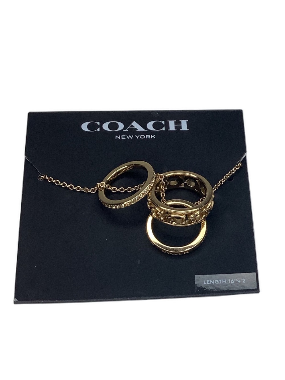 Coach C Rondelle Gold Necklace New - Picture 2 of 4